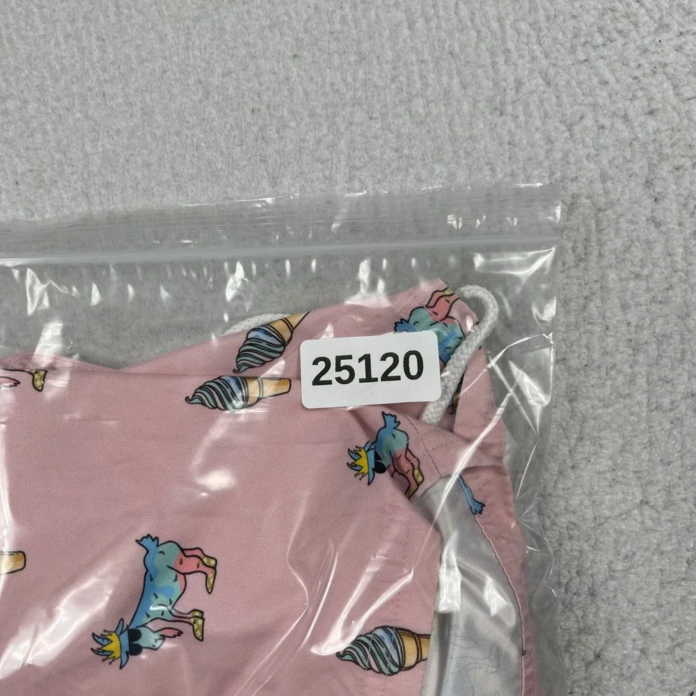 Goat USA Swim Trunks Mens Small Pink Goat Ice Cream Print Bathing Suit Pool